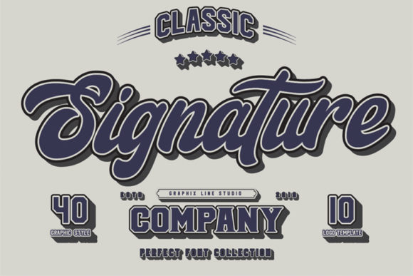 Signature Trio: Elevating Brand Typography with a Vintage Touch